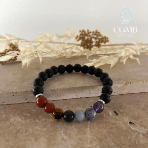 Bracelet en Lave et 7 Chakras