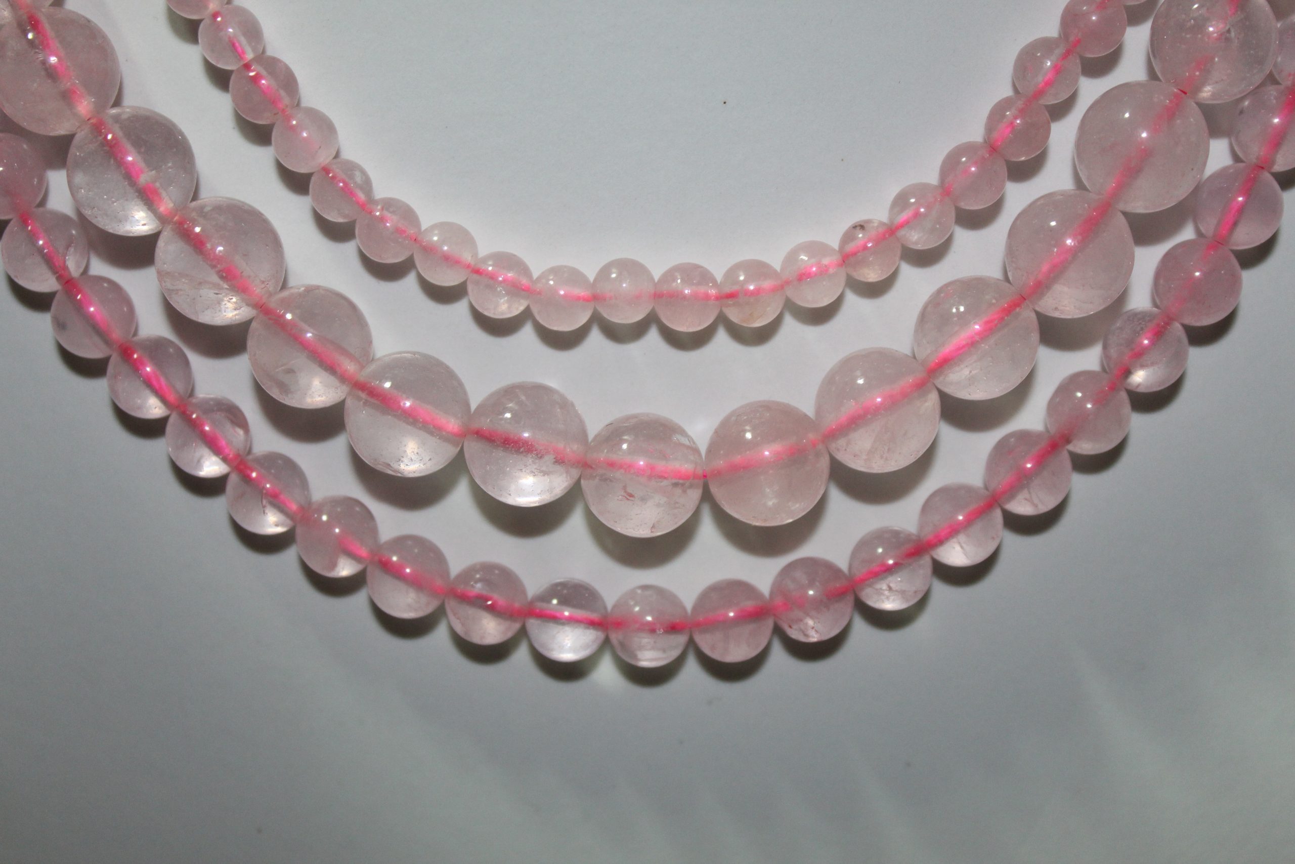Collier Fantaisie Avec Perles En Quartz Rose - Occasion