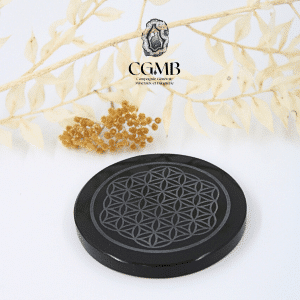 Plaque fleur de vie Obsidienne Noire