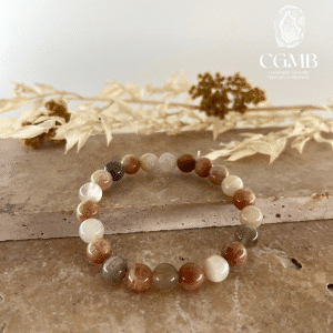Bracelet en Pierre de lune et Pierre de soleil