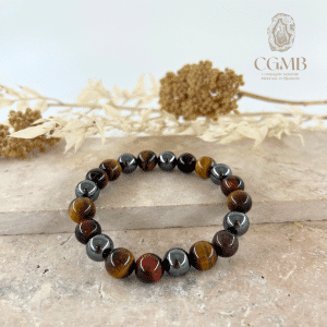 Bracelet en Hématite, oeil de tigre et oeil de Taureau