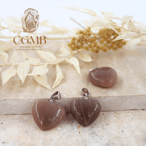 Pendentif coeur en Pierre de Lune et Argent 925