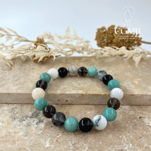 Bracelet Multi - Amazonite, Quartz Fumé, Opale dendritique